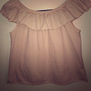 Pink off the shoulder t shirt
